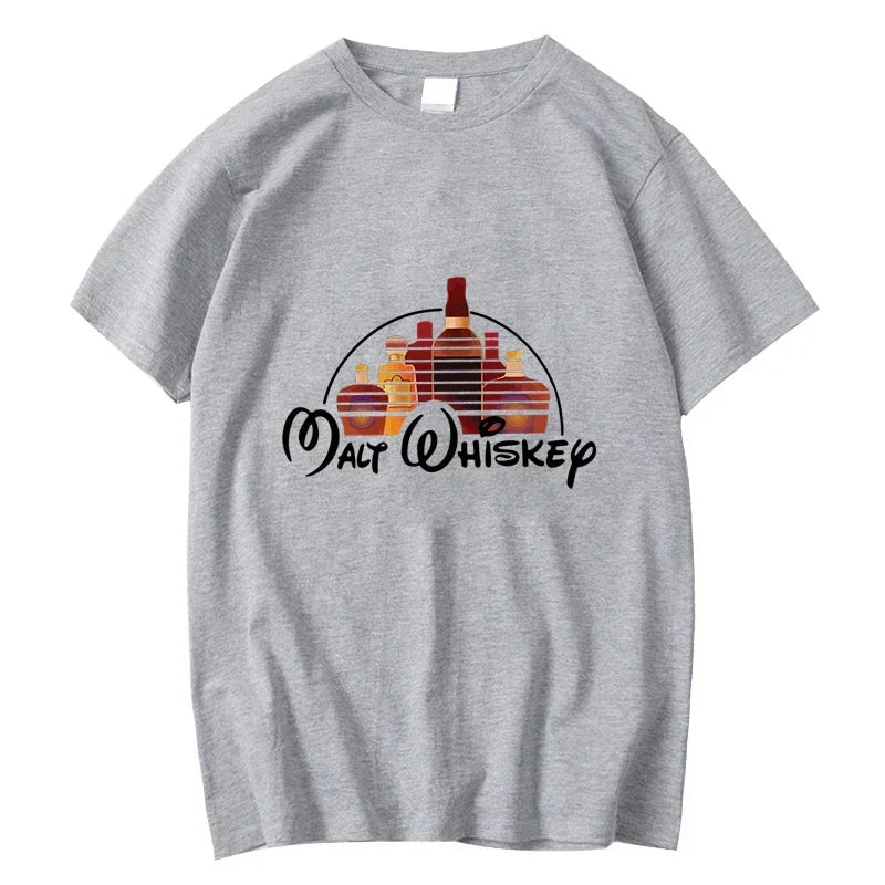 Summer Men T-shirt Cotton Blend Funny Malt Whiskey Print Summer Loose O-neck Cool T Shirt for Men Short Sleeve T-shirt Male Tee - Matrix Studios