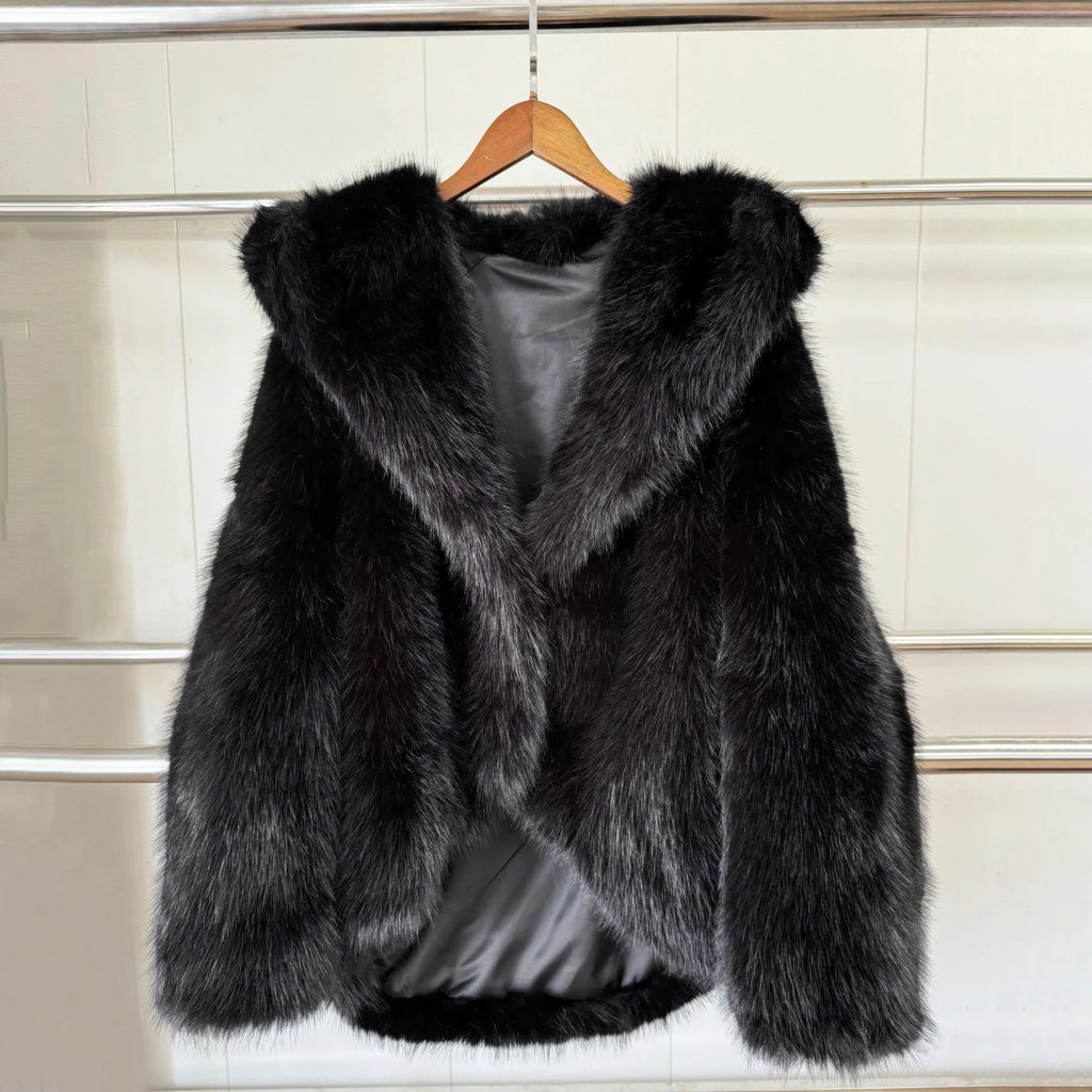 Tuularose Women Fur Coat Women 2025 Plush Red Bomber Jacket Solid Crop Long Sleeve Jacket Warm Winter Coats Female Casual Coats - Matrix Studios
