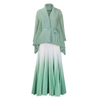 Autumn Fashion 2025 Long Sleeve V-neck Polyester Party Evening 2 Pieces Top Long Skirts Matching Sets African Clothes for Women - Matrix-studios.com