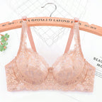 Plus Size Lace Ultra-thin Push Up Bra Women Sexy Hollow Out Lingerie Lady Lace Transparent Underwear Female Embroidery Solid Bra - Matrix Studios