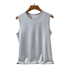 Men's Ice Silk Mesh Tank Tops Gym Stringer Transparent Bodybuilding Sleeveless Shirt Fitness Vest Male mesh Muscle Singlets Tops - Matrix Studios