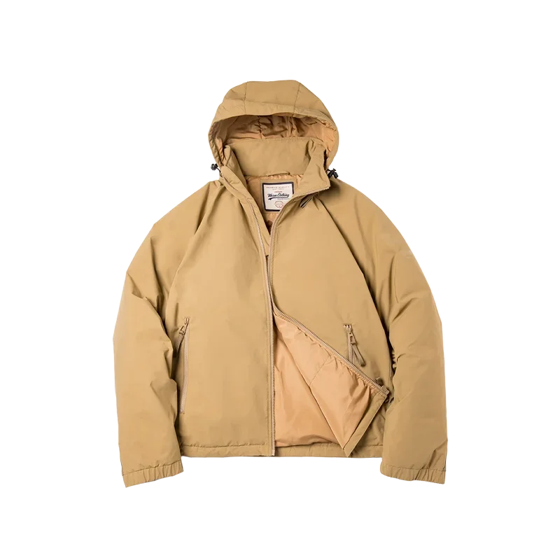 Maden Hooded Down Jacket for Men Winter Thickened Matte Glossy Fabric Parka Outdoor Warm Coat Versatile Outerwear Black Jacket - Matrix Studios