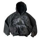 Y2k Gothic Punk Style Printed Star Spot Embroidered Zipper Hoodie Men and Women Fashion Harajuku Retro Oversized Bat Sleeve Top - Matrix Studios