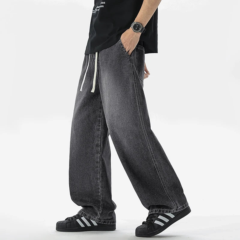 Men's Jeans American Loose Wide-leg Loose Straight Casual Trousers Street Hip-hop Baggy Jeans Black Grey  Blue Streetwear Men - Matrix Studios