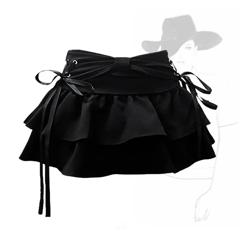 New Fashion Women Hot Girl Sweet Kawaii Bow Vintage Y2k Clothes American Streetwear Sexy Summer A-line Gothic Mini Denim Skirts - Matrix-studios.com