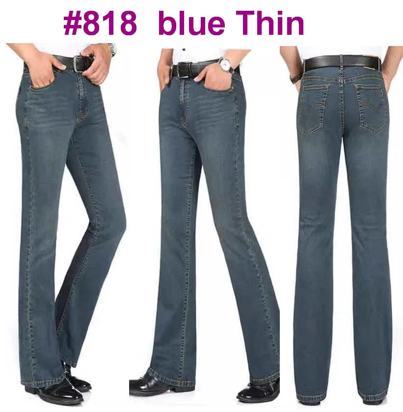 Men's Flare Jeans Mid-Rise Elastic Flare Jeans Fashion Men Flare Jeans Men's Denim Pants Multiple Color Size 26-40 - Matrix Studios