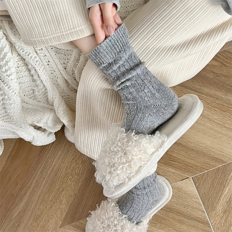 Women's Socks Winter New Novelty Fashion Japanese Style Casual Crew Socks Warm Striped Autumn Simple Wool Socks For Girls Trendy - Matrix Studios