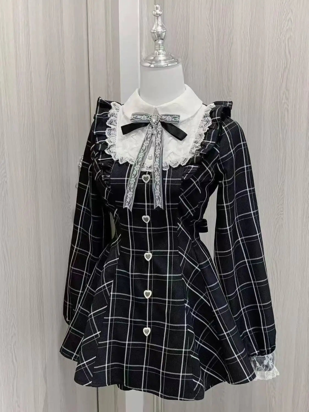 Y2k Aesthetic Lolita Style Bow Dress Shorts Set Japanese Women Gothic Lace Flare Sleeve Button Shirt Dress Punk Party Mini Dress - Matrix-studios.com
