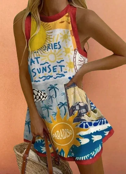 Beach Swimming Suit Dress Woman 2026 Short Cover Up Bikini Tunic Playa Ocean Casual Shirt Sleeveless Clothes Multiple Colors Sea - Matrix Studios