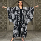 Caftans for Women Plus Size V-Neck Batwing Sleeve Kaftan Dress for Beach Swimwear Cover-Up Loungewear Mumu Dresses - Matrix Studios