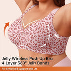 Leopard Jelly Bras No Underwire Push Up Wireless Bra Seamless Lift Bras Full Coverage Bralette Everyday Brassiere Plus Size - Matrix Studios