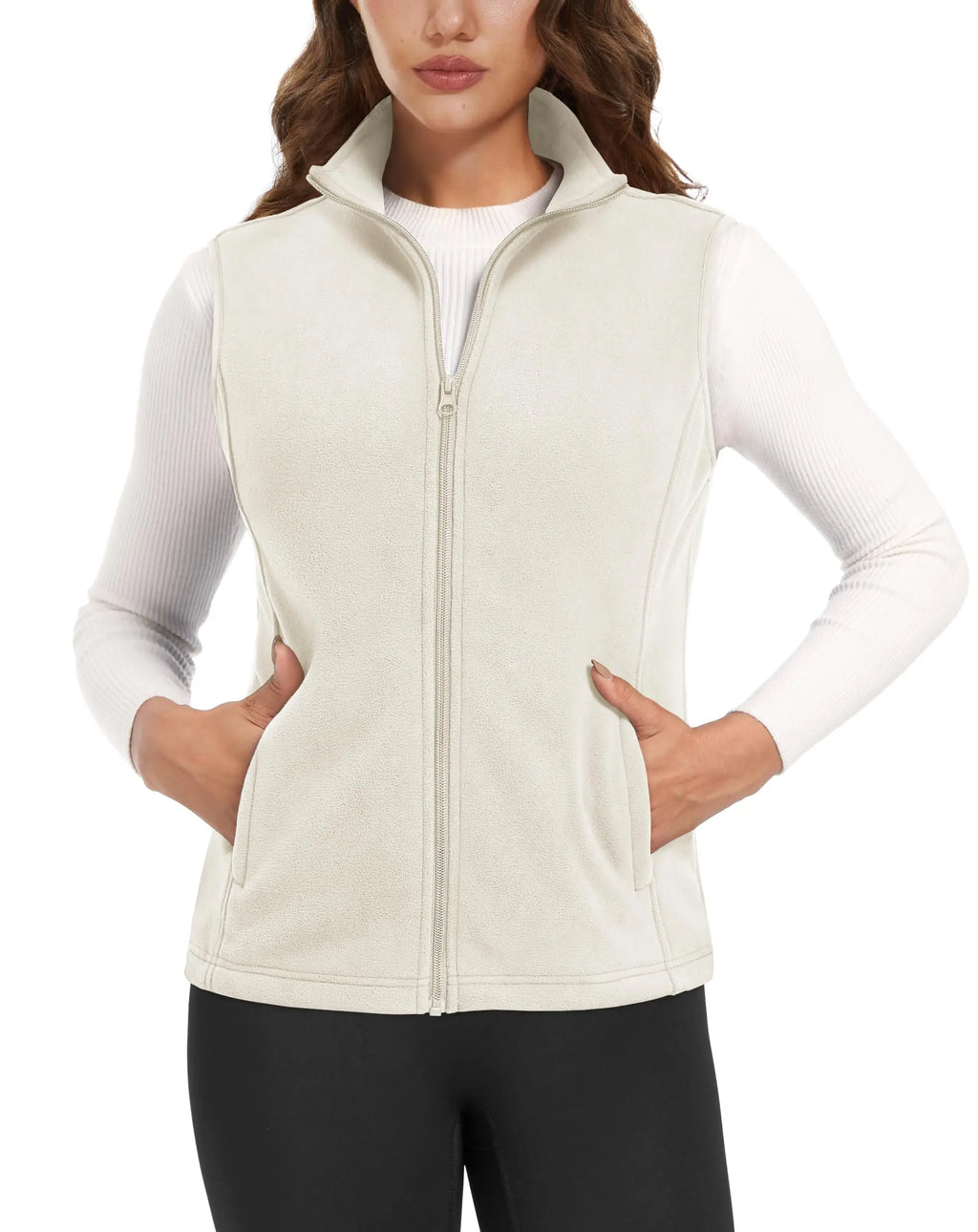 TACVASEN Autumn Winter Soft Warm Vest Womens Fashion Fleece Sleeveless Jacket Lightweight Outdoor Casual Zipper Front Waistcoat - Matrix Studios