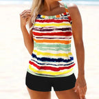 Hot Sale Of The Season Sexy Conservative Floral Print Tankini Swimsuit Women's Separate Briefs Cross-Border Set Female Swimwear - Matrix-studios.com
