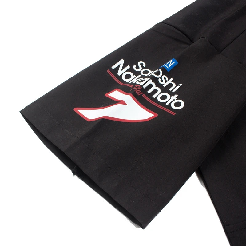 New Satoshi Tshirts Hip Hop Street Workwear Pocket Half Zip Lapel Casual Breathable Short Sleeved Shirts Men Women Summer Outfit - Matrix-studios.com