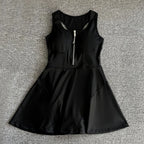 Tennis Skirt Casual Half Zipper Sports Fitness Dress Anti-Running High Waist Slim Golf Yoga Dress - Matrix-studios.com