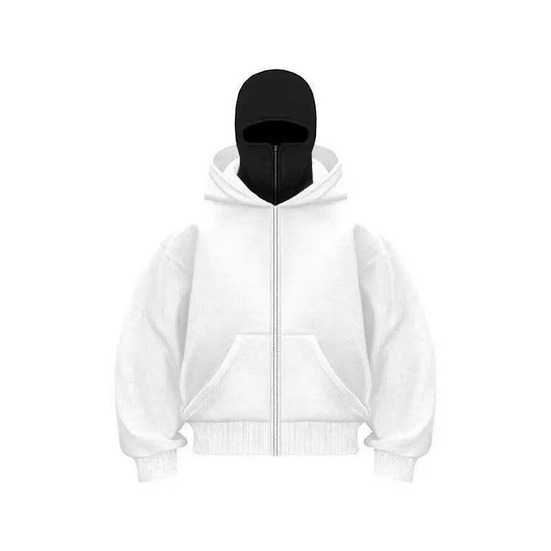 2025 Autumn Men Balaclava Y2K Gothic Harajuku Winter New Item Double Hooded Sweatshirt Men's Hooded Mask Zipper Sportswear Women - Matrix Studios