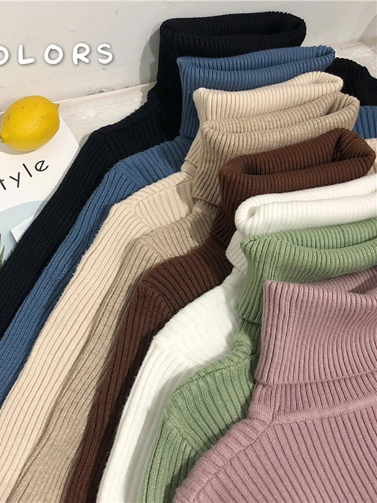 Turtleneck Sweater Womens 2026 Autumn Winter Tops Korean Slim Women Pullover Jumper Knitted Sweater Pull Femme Hiver Truien - Matrix-studios.com