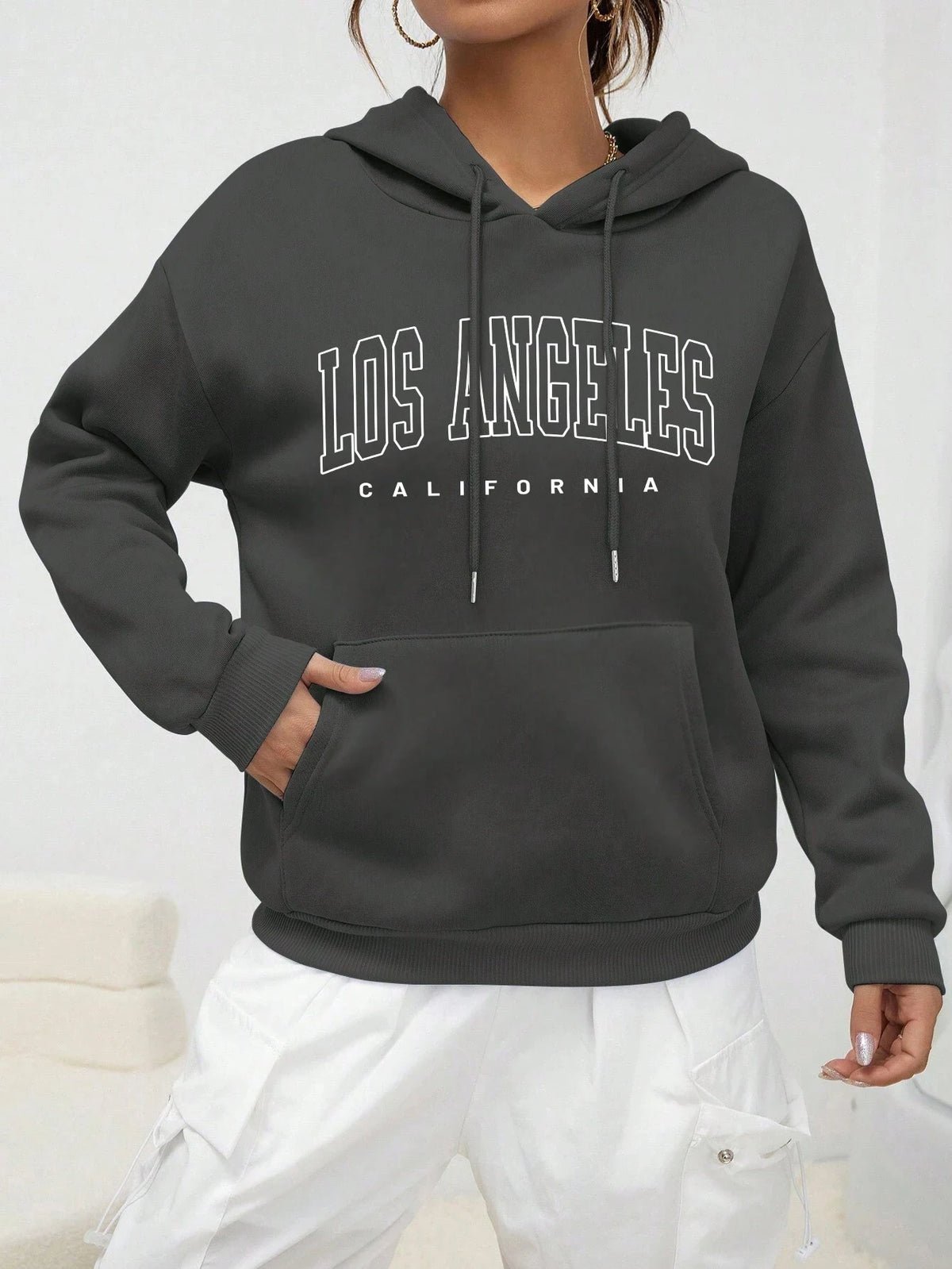 Los Angeles Art Letter Design Women Hoodies American Style Casual Hoody Autumn Hip Hop Female Hoodie Casual Fleece Clothing - Matrix Studios