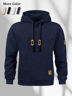 New Autumn Men's Hoodie Waffle Pattern Long Sleeve Sweatshirt Solid Color Casual Warm Pullover Outdoor Sportswear Men's Clothing - Matrix Studios