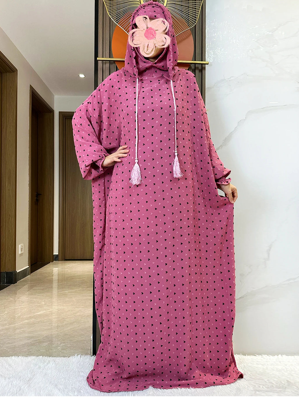 Latest Ramadan Soft Cotton Prayer Abaya Double Hats Dubai Turkey Islam Prayer Clothes Fabric Dresses Islam Women Dress Kaftan - Matrix-studios.com