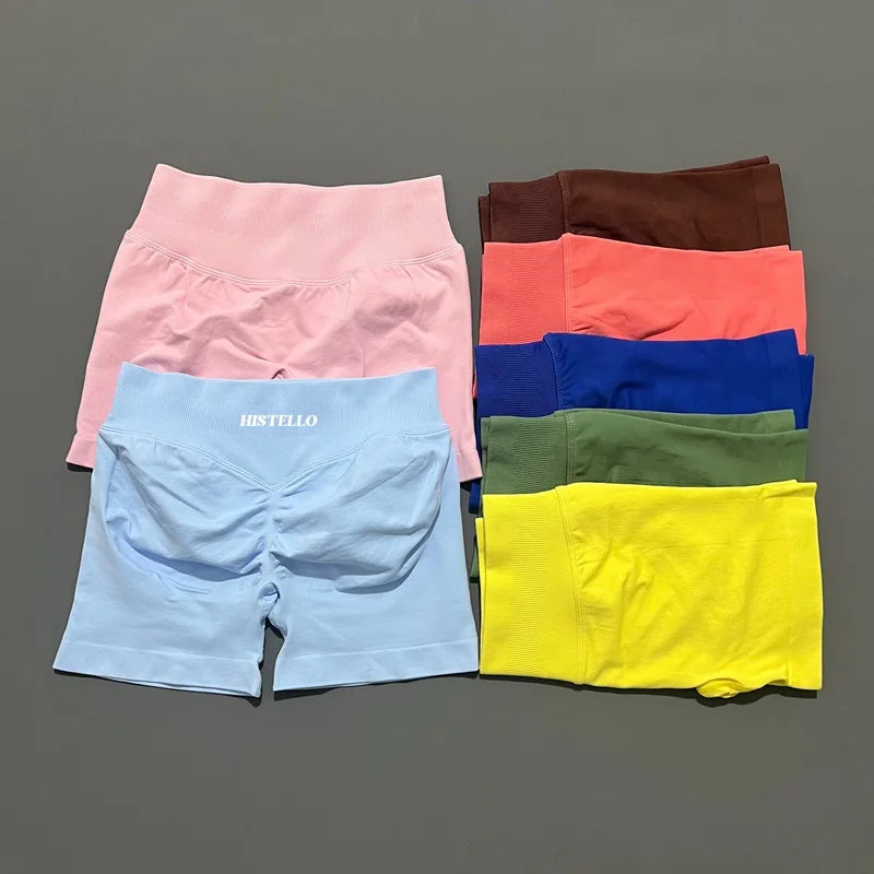 HISTELLO Impact Shorts Df Substitute High Waist Women Yoga Workout Shorts Seamless Leggings Stretch Fitness Gym Running Shorts - Matrix Studios