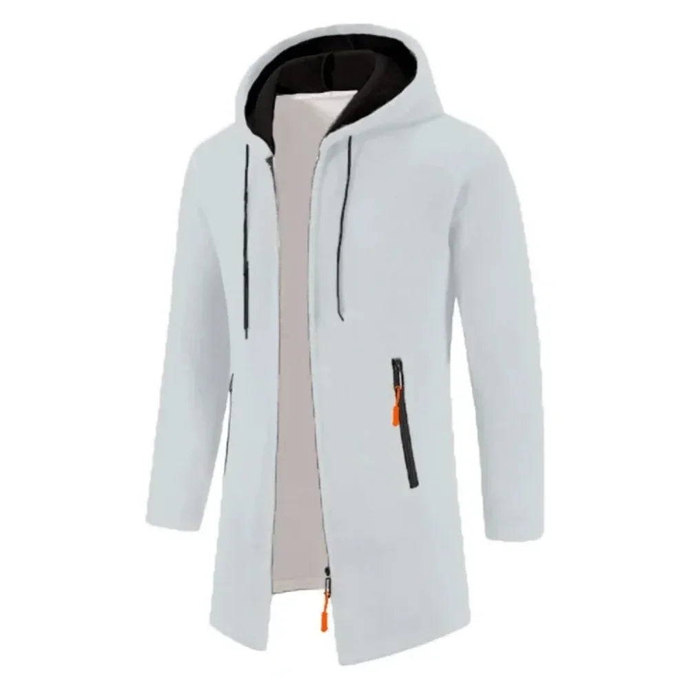 New Mens Long Sleeve Hooded Sweater for Men Zipper Sweatshirts Oversize Streetwear Warm Solid Color Autumn Jacket Hoodie Men - Matrix Studios