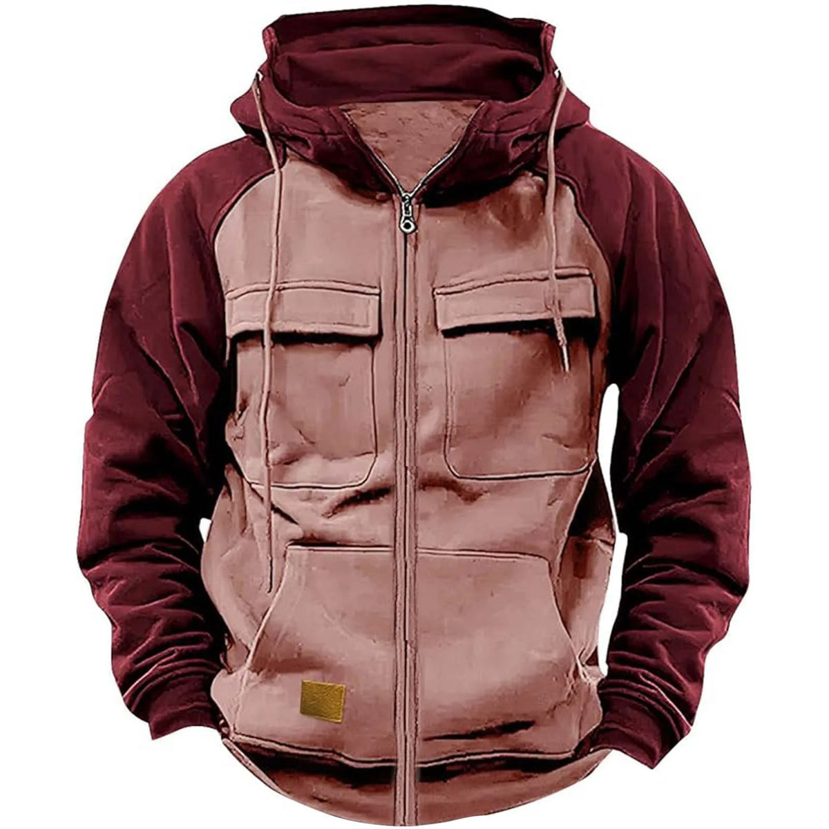 Autumn Winter Hoodies Men Zipper Patchwork Warm Fleece Sweatshirts Multi Pockets Male Fashion Hooded Jacket Thick Outdoor Hoodie - Matrix Studios