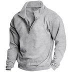 Autumn and winter new men's fleece sweatshirt stand-up collar half zipper long sleeve cross-border European trend men's top - Matrix Studios