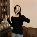 Solid Sexy Slim Off Shoulder Slash Neck Long Sleeve Knitting Sweater Women Jumpers Office Fashion New - Matrix Studios