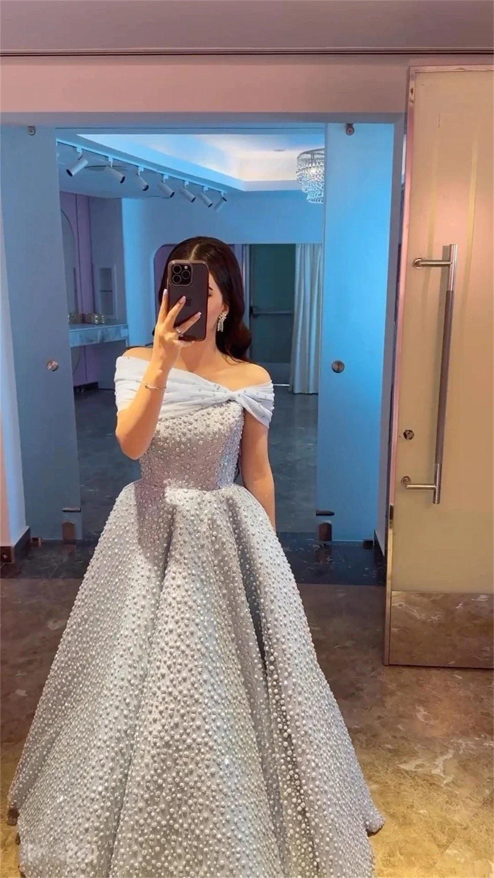 Customized Elegant Evening Gown Sparkling Luxury A-line To The Ground Gowns Gala Elegant Dresses  Luxury Women Modern Style - Matrix-studios.com