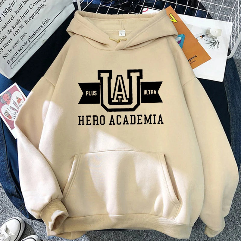 Harajuku Anime Manga UA My Hero Academia Logo Hoodies Sweatshirt Men Long Sleeve Streetwear Women Patchwork Winter Sweatshirts - Matrix Studios