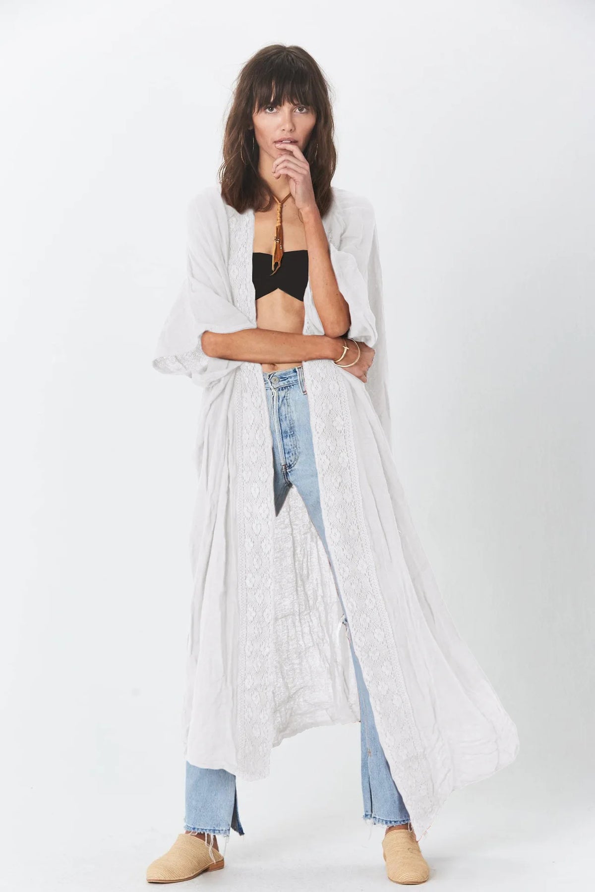 WeHello-Women's Beach Cover Up Bamboo Fabric Collar Cardigan, Sun Protection, Loose and Comfortable Shirt, Holiday - Matrix Studios