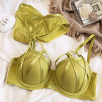Hot Sale Women Lace Underwear Sexy Hollow Push Up Bra Set Classic Bandage Lingerie Fashion Fluorescent Plus Size C D Brassiere - Matrix-studios.com