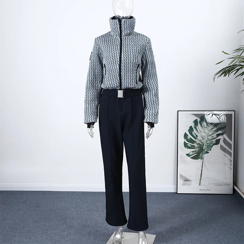 Fashion Hooded Ski Jumpsuit Women Faux Fur Patchwork Zippers Pocket With Belt High Wait Skiing Jumpsuits 2026 Winter Romper Lady - Matrix Studios
