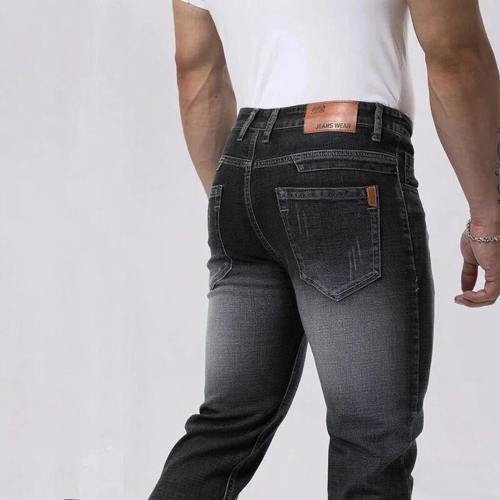 Spring Autumn Business Men Jeans Casual Straight Stretch Fashion Classic Black Sky Blue Grey Work Denim Trousers Brand Clothing - Matrix Studios