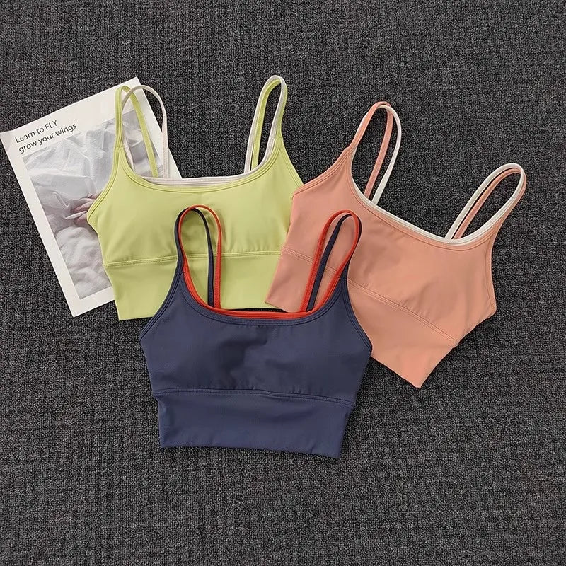 Women Breathable Sports Bra Shockproof Fitness Tops Push Up Gym Crop Top Brassiere Sport Bras Gym Workout Top Seamless Yoga Bra - Matrix Studios