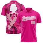 Breast Cancer Awareness Customized Polo Shirt Unisex Custom Name Number Loose Lapel Short Sleeve Golf Shirts Summer Outdoor - Matrix-studios.com