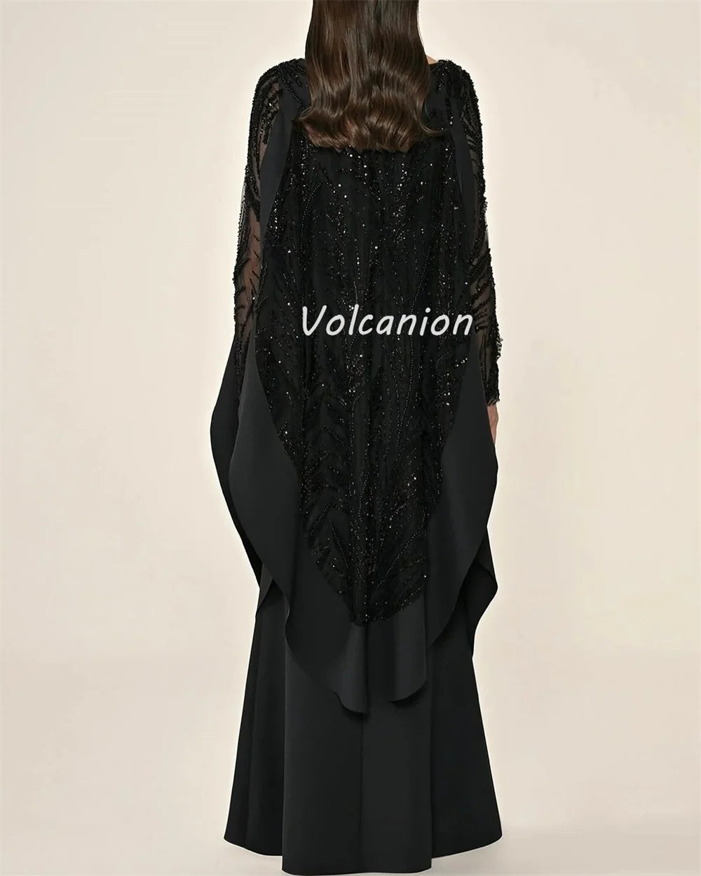 Customized Classic High Quality Jersey Rhinestone Beading Sequined Draped Straight O-Neck Long Dresses Bespoke Occasion Dresses - Matrix Studios