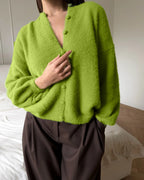 Hirsionsan Elegant Chic Soft Sweater Women 2026 New Single-Breasted Female Cardigan Ins Flexible Knitted Outwear Candy Color - Matrix Studios