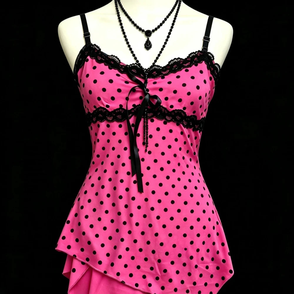 2000s American Vintage Sexy Leopard Camis Y2k Harajuku Slim Lace Patchwork Tanks Summer Streetwear Beach Party Sleeveless Tops - Matrix-studios.com