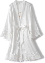 Bridesmaid Robes Rose Gold Bride Robe Wedding Bridesmaid Gift Satin Lace Robe Bridal Dressing Gown Bachelorette Party Pajamas - Matrix-studios.com