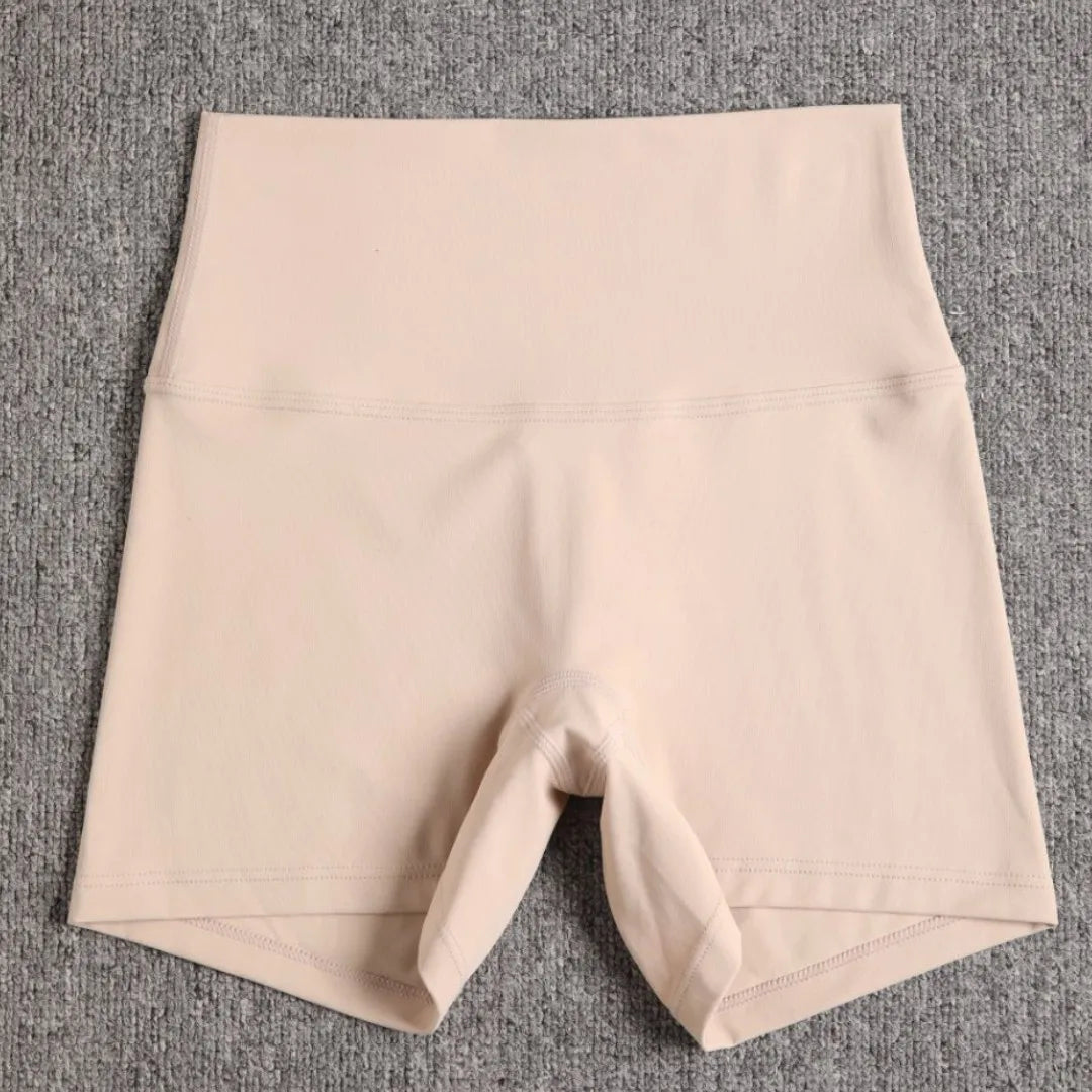 Solid Color Women Fitness Sport Short High Waist Yoga Short Legging Bike Soft Squatting Proof Comprehensive Training Jog Athleti - Matrix Studios