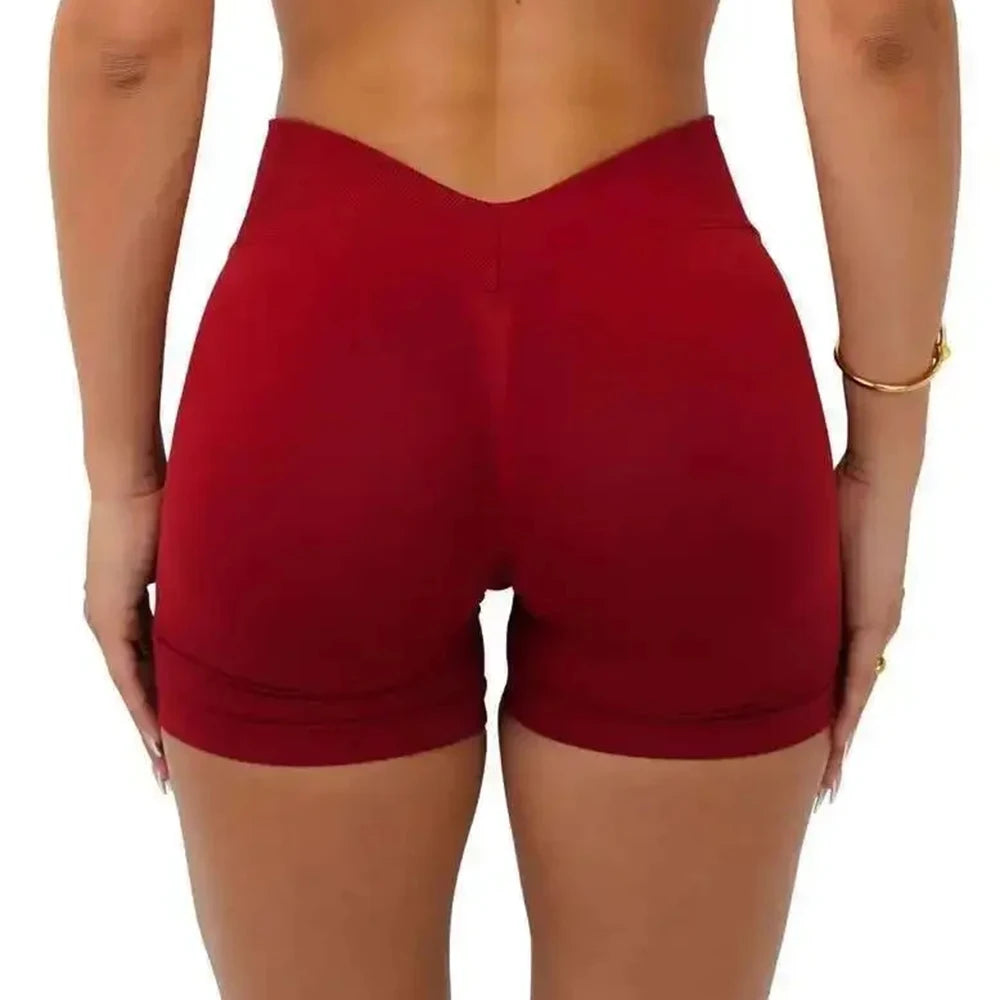 Gym Shorts Woman Seamless Yoga Shorts Fitness Training Yoga Clothing Butt Lifting Workout Short Leggings V Waist Sports Shorts - Matrix-studios.com