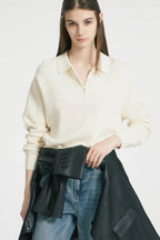 Hirsionsan Winter Thick Women Knitted Suits Soft 2 Pieces soft Female Sets Polo Neck Sweater & Wide Leg Pants Knitted Outfit - Matrix-studios.com