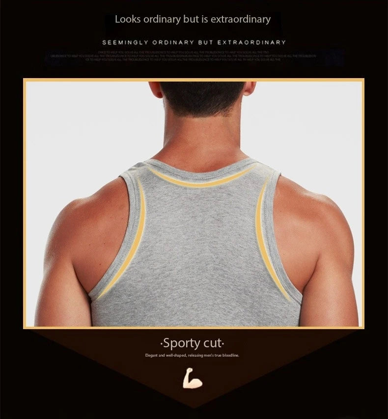1 Pack Men To Multi-size Solid Color Tight Vests For Teenagers Comfortable Cotton Sleeveless T-shirts Sports Running Tops - Matrix Studios