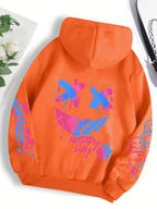 New Autumn Men's Personalized Smiling Face Print Comfortable Breathable Hooded Sweatshirt Outdoor Street Fashion Hooded Sweatshi - Matrix Studios