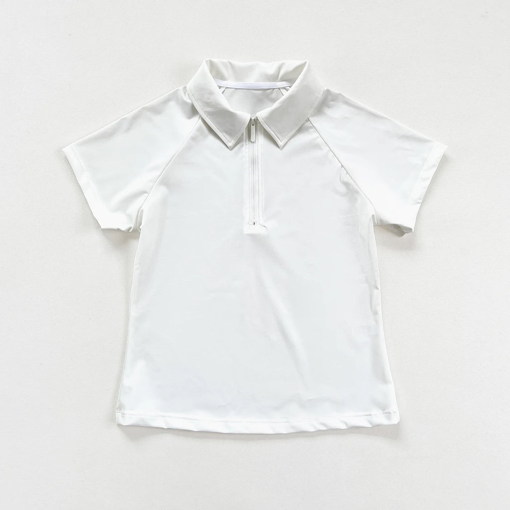 Women's Short - Sleeve Polo Shirts: White and Navy Blue Options Available, Half - Zip Collar for Both Style and Comfort 。 - Matrix-studios.com