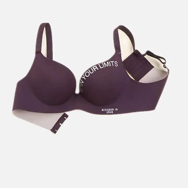 Simplicity Letters Printed Bra Sexy Deep V Thin Women's Lingerie Seamless Cup Surface Bralette No steel rings gather Brassiere 2027 - Matrix Studios