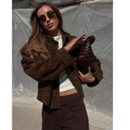 Women's Autumn Jackets 2025 New Fashion Big Pocket Elegant Women's Slim Warm Jackets Autumn Street Chic Young Student Coats - Matrix-studios.com