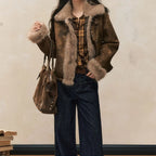 Autumn and Winter Coat with A Stylish Fur Patchwork Design Women's Biker Jacket Leather and Fur Integrated Jacket - Matrix Studios